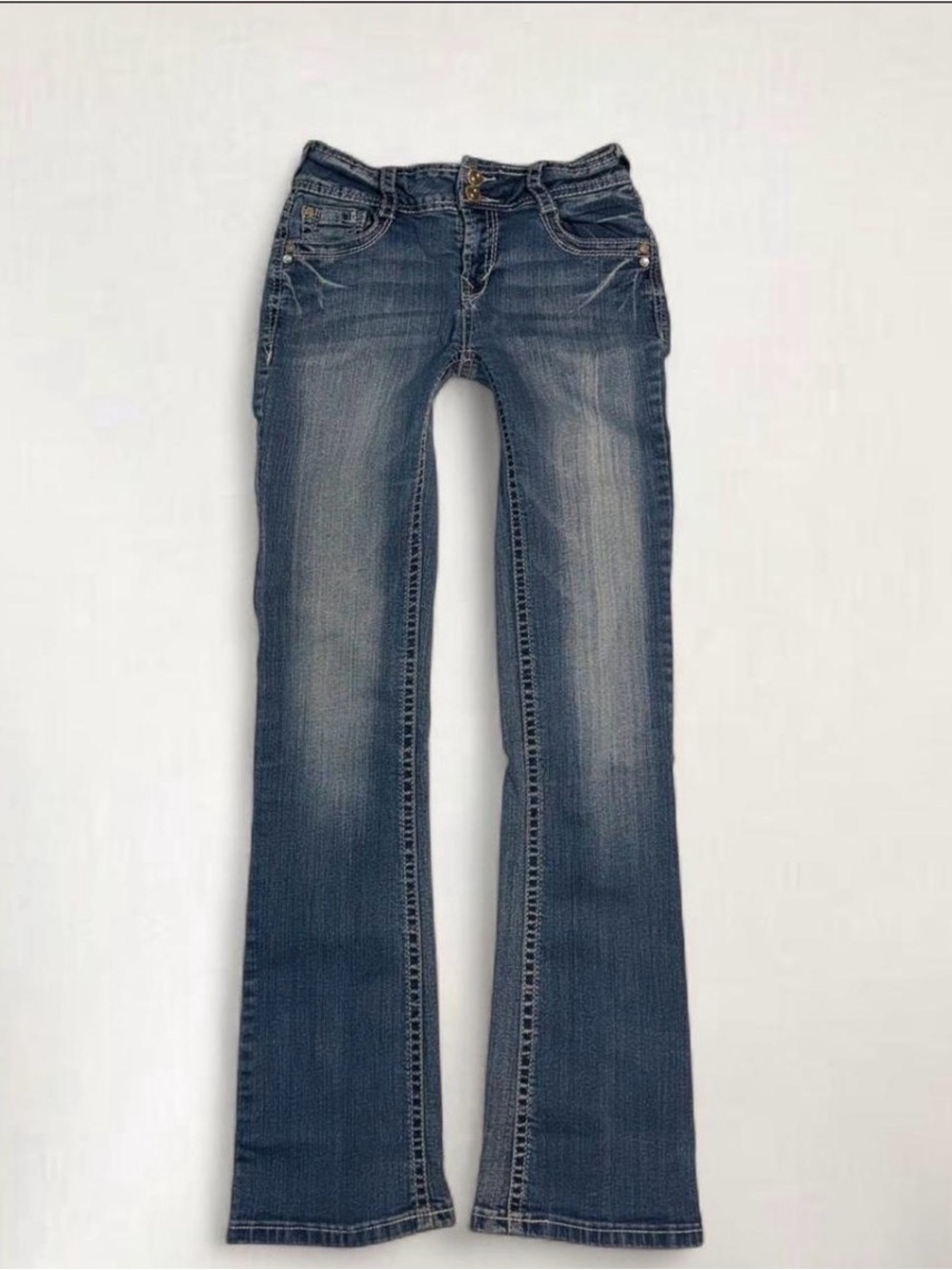 Y2K Wallflower Low Rise Flare Embroidered Denim Jeans Women's 1